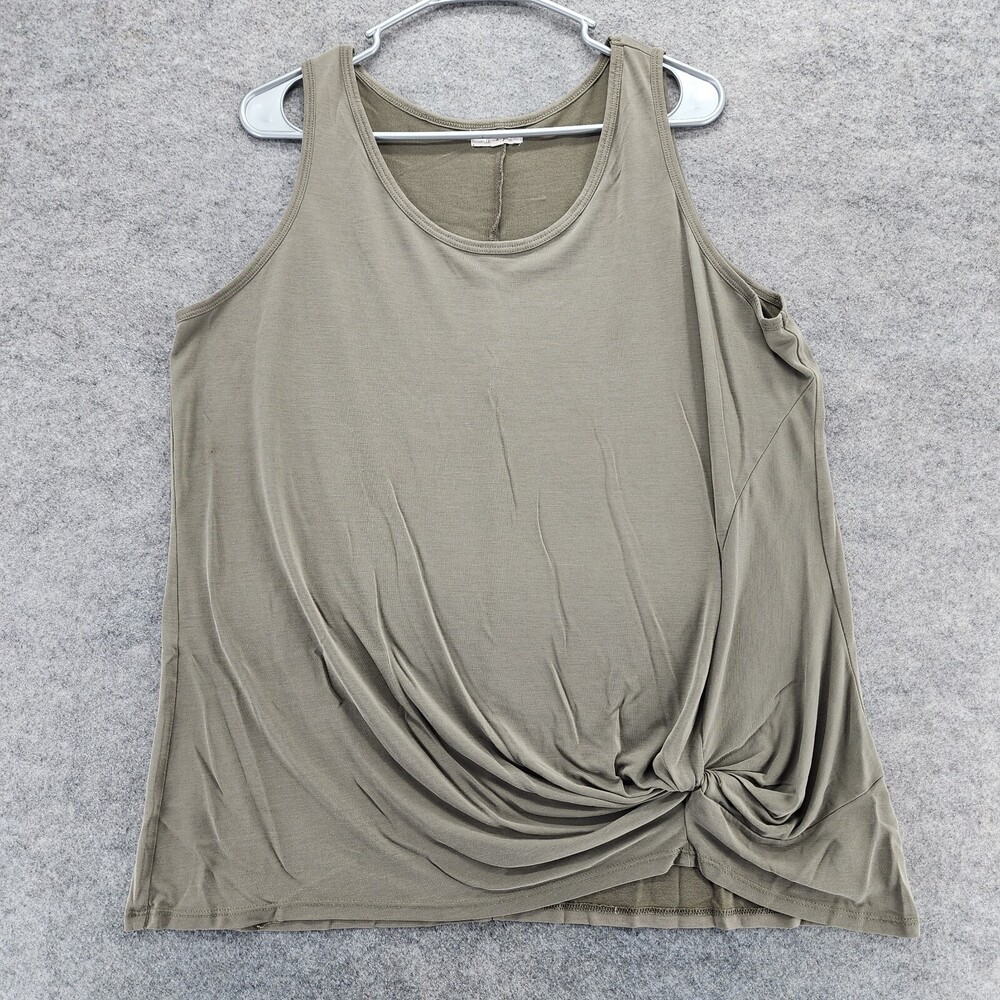 Maurices Shirt Womens 2 Green Sleeveless Tank Top Twist Front